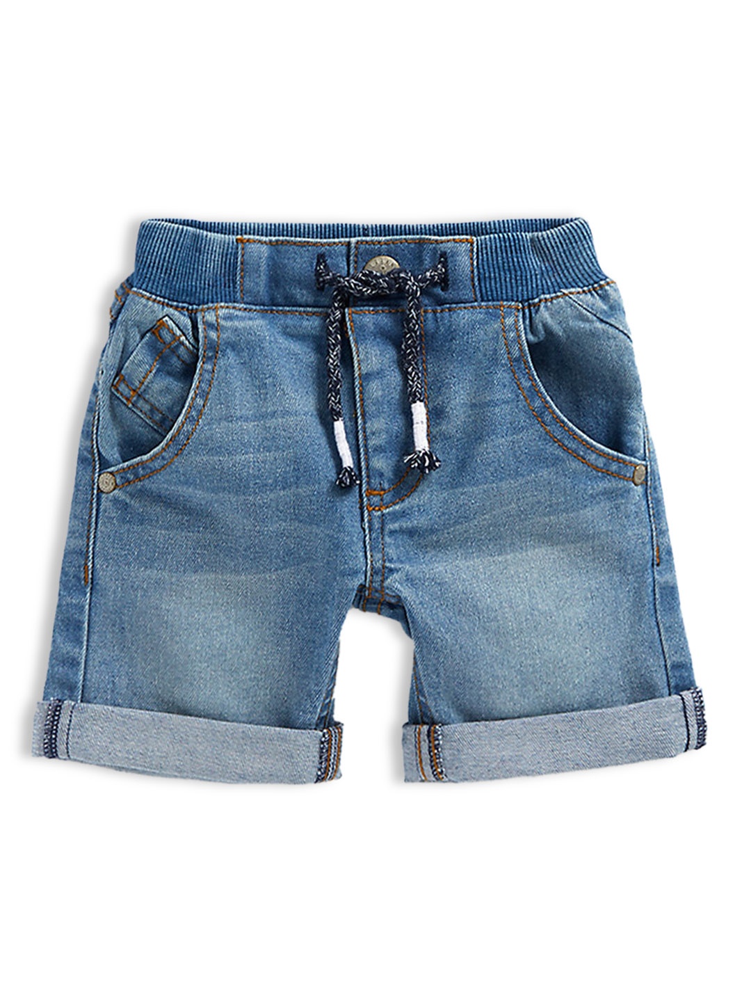 

mothercare Infant Boys Blue Solid High-Rise Denim Shorts