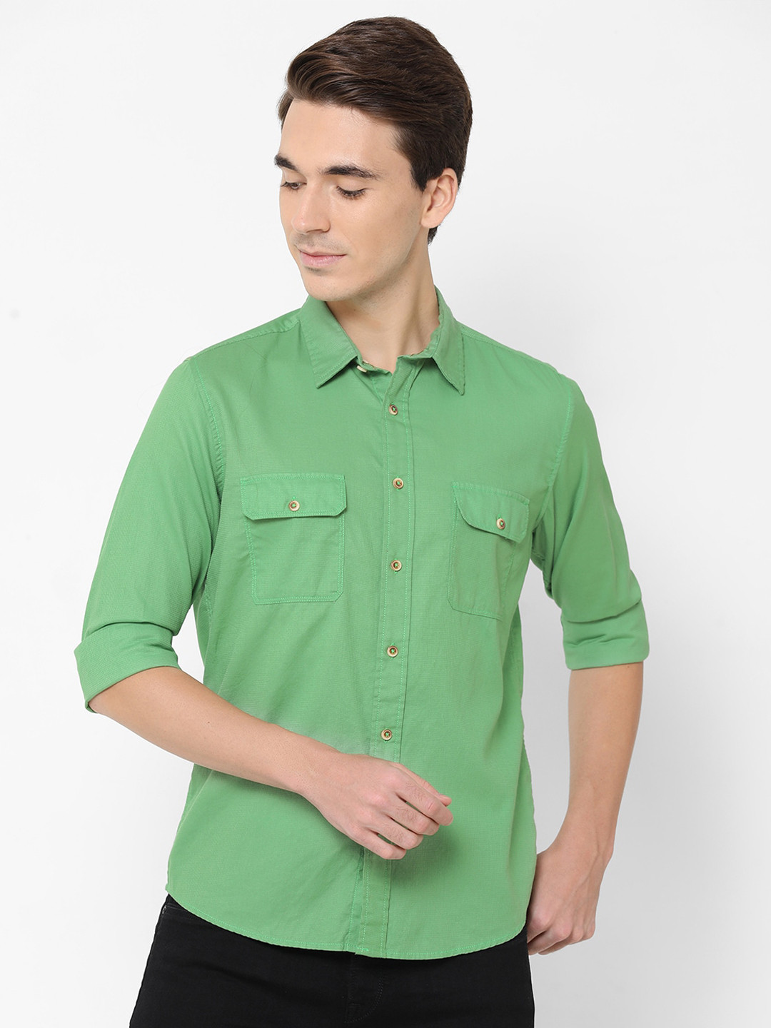 

Pepe Jeans Men Green Casual Shirt