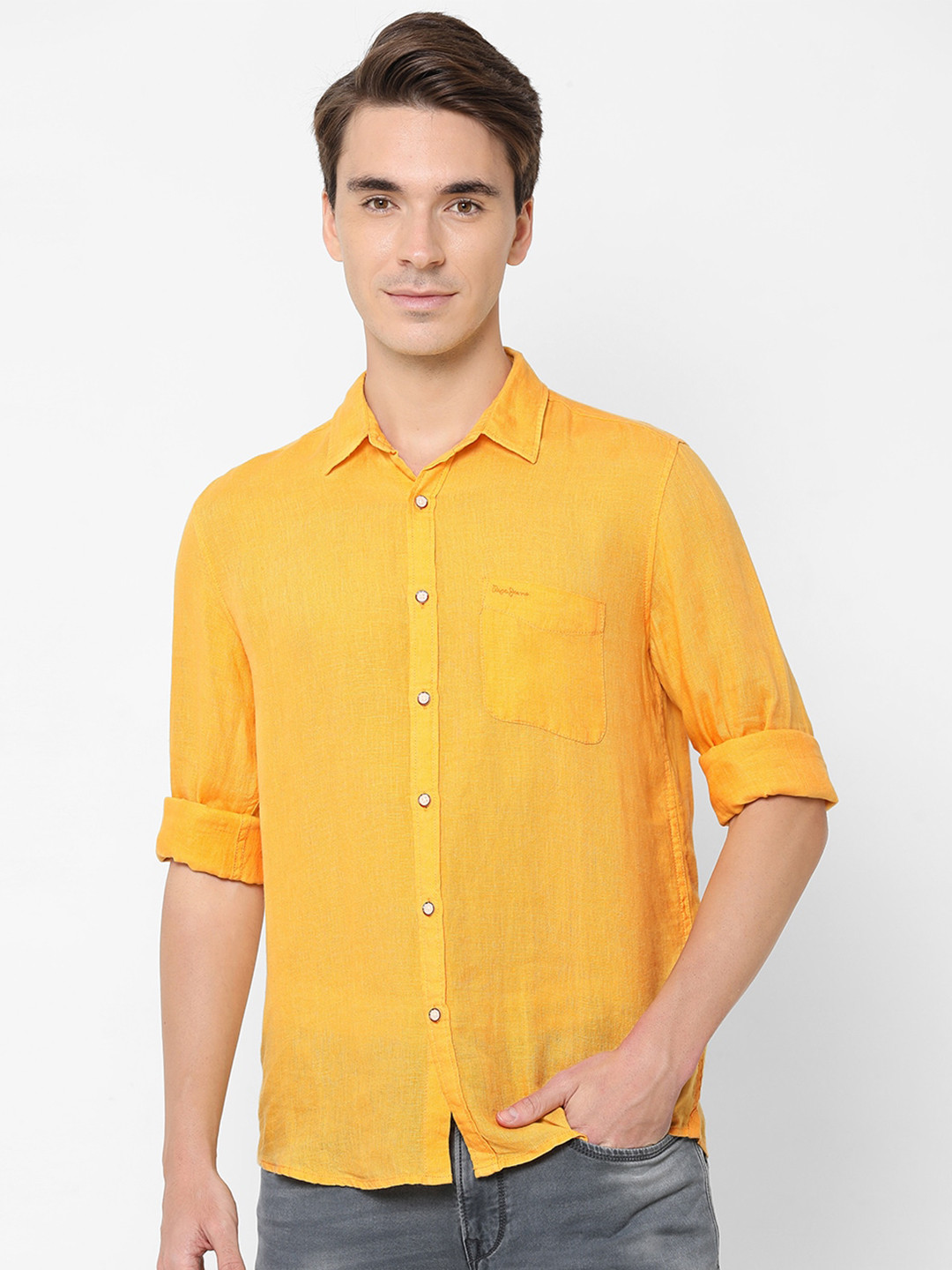 

Pepe Jeans Men Yellow Casual Shirt