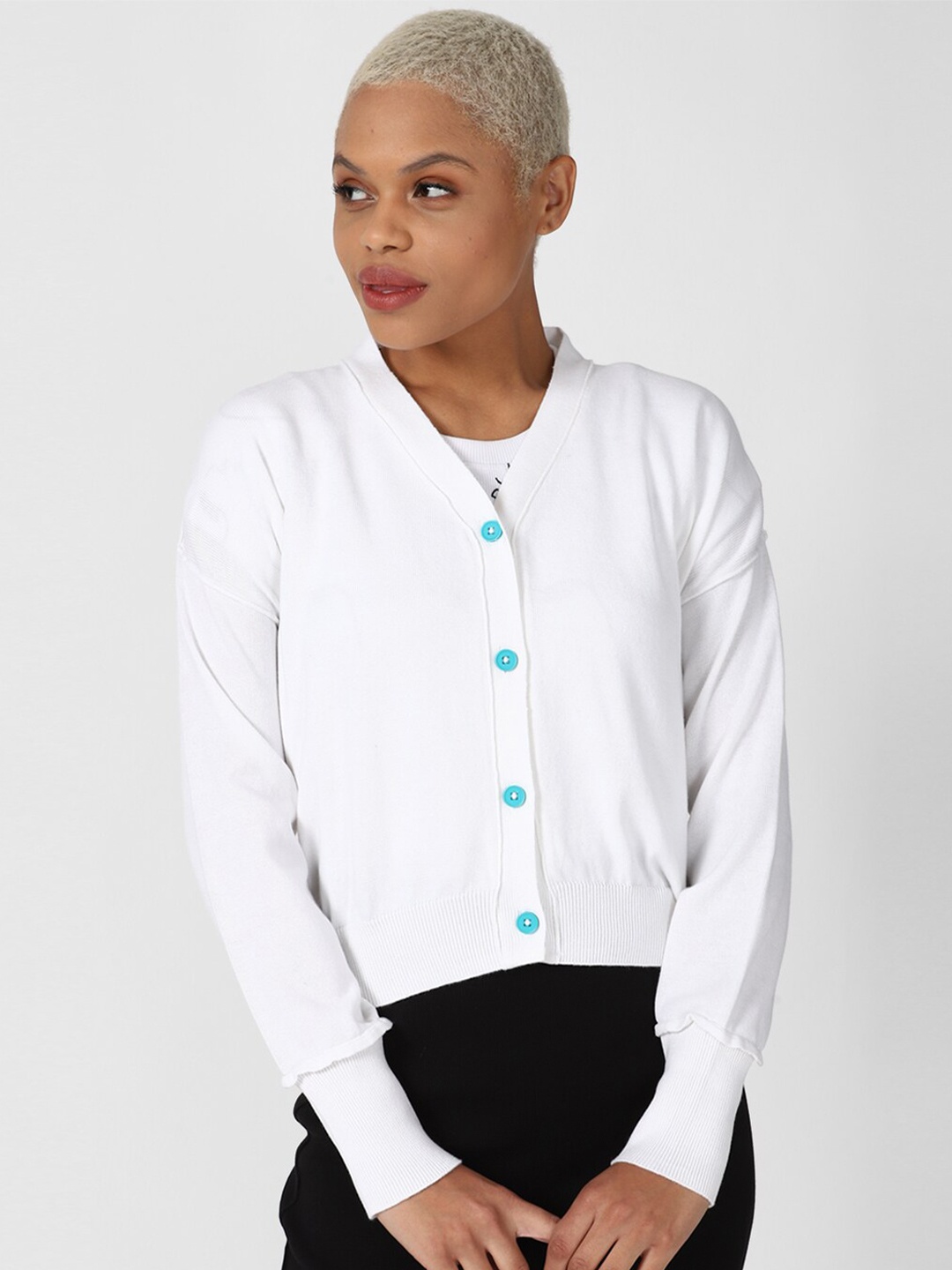 

FOREVER 21 Women White Cardigan