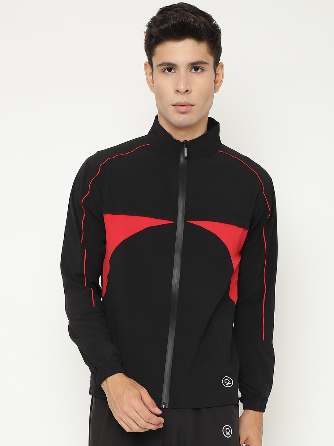 

CHKOKKO Men Black Colourblocked Windcheater Outdoor Sporty Jacket