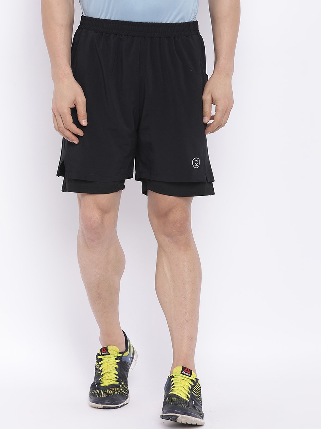 

CHKOKKO Men Black Running Sports Shorts