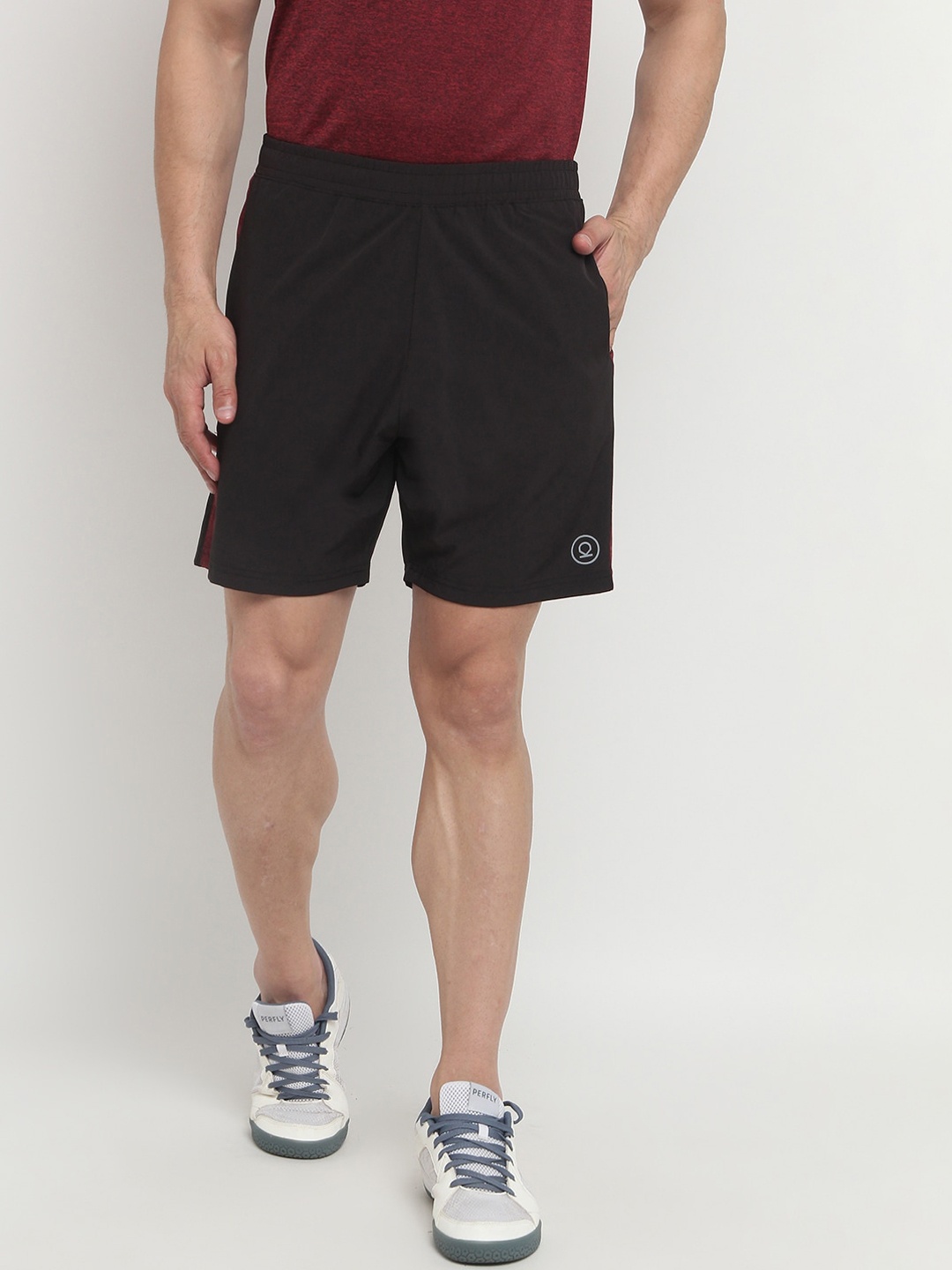 

CHKOKKO Men Black Running Sports Shorts