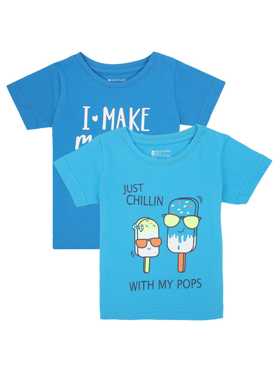 

Bodycare Kids Girls Pack Of 2 Typography Printed T-shirt, Blue