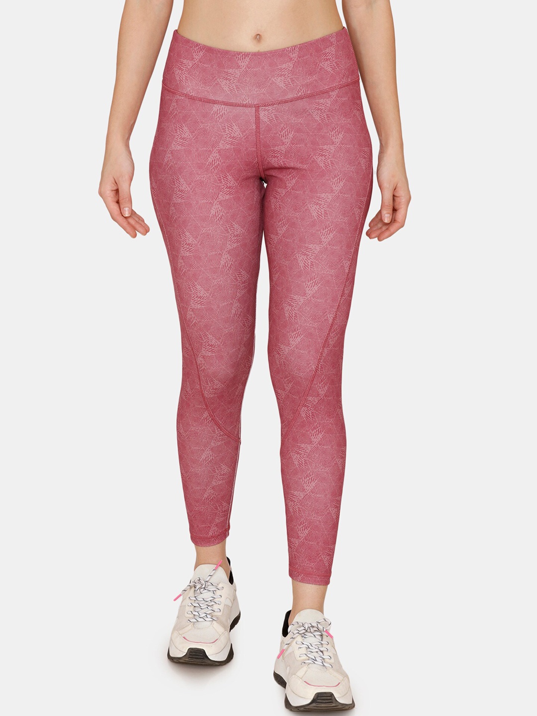 

Zelocity by Zivame Women Pink Printed Quick Dry Sports Tights