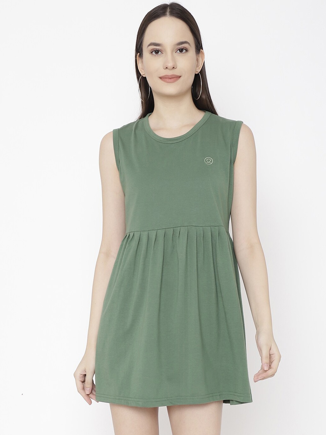 

Chkokko Green Cotton Mini Dress