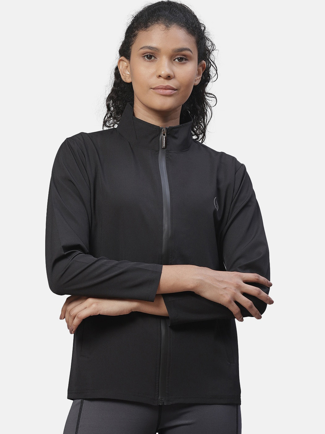 

CHKOKKO Women Black Lightweight Outdoor Sporty Jacket