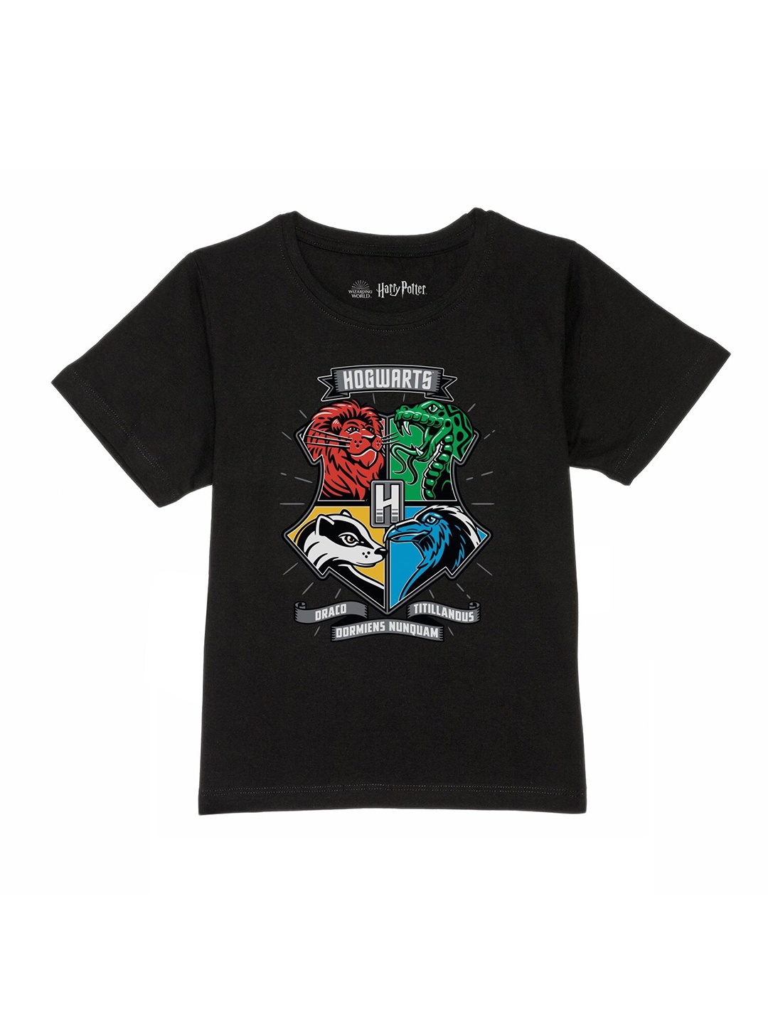 

Harry Potter by Wear Your Mind Boys Black Printed Pure Cotton T-shirt