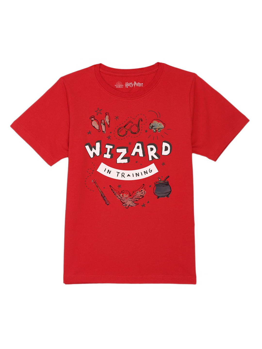 

Harry Potter by Wear Your Mind Boys Red & White Pure Cotton Harry Potter Printed T-shirt