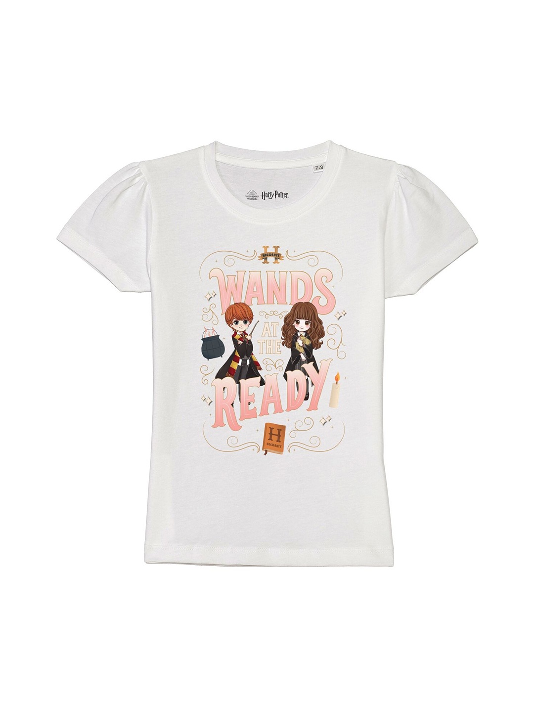 

Harry Potter by Wear Your Mind Girls White Printed T-shirt