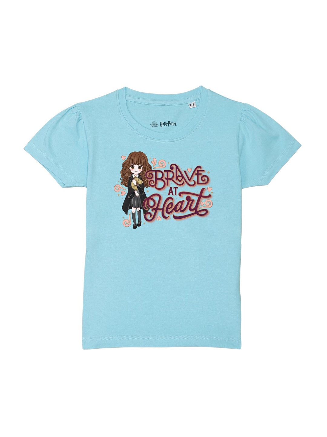 

Harry Potter by Wear Your Mind Girls Blue & Maroon Cotton Round Neck T-shirt