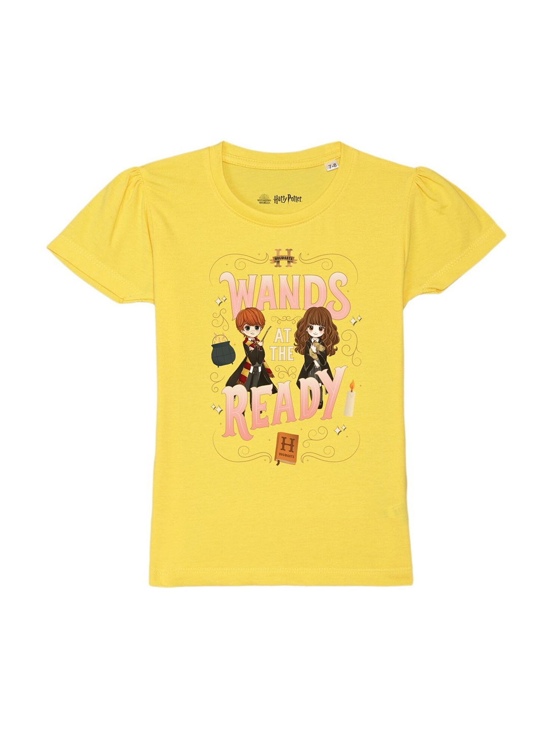 

Harry Potter by Wear Your Mind Girls Yellow Harry Potter Printed Pure Cotton T-shirt