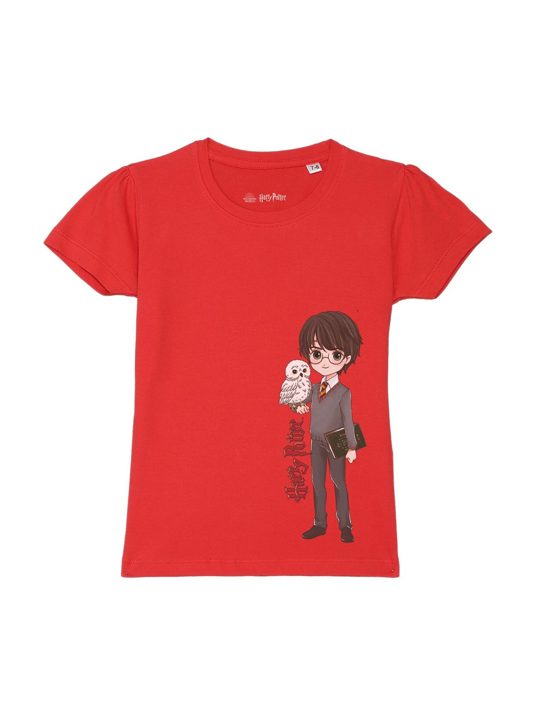 

Harry Potter by Wear Your Mind Girls Red Printed Raw Edge T-shirt