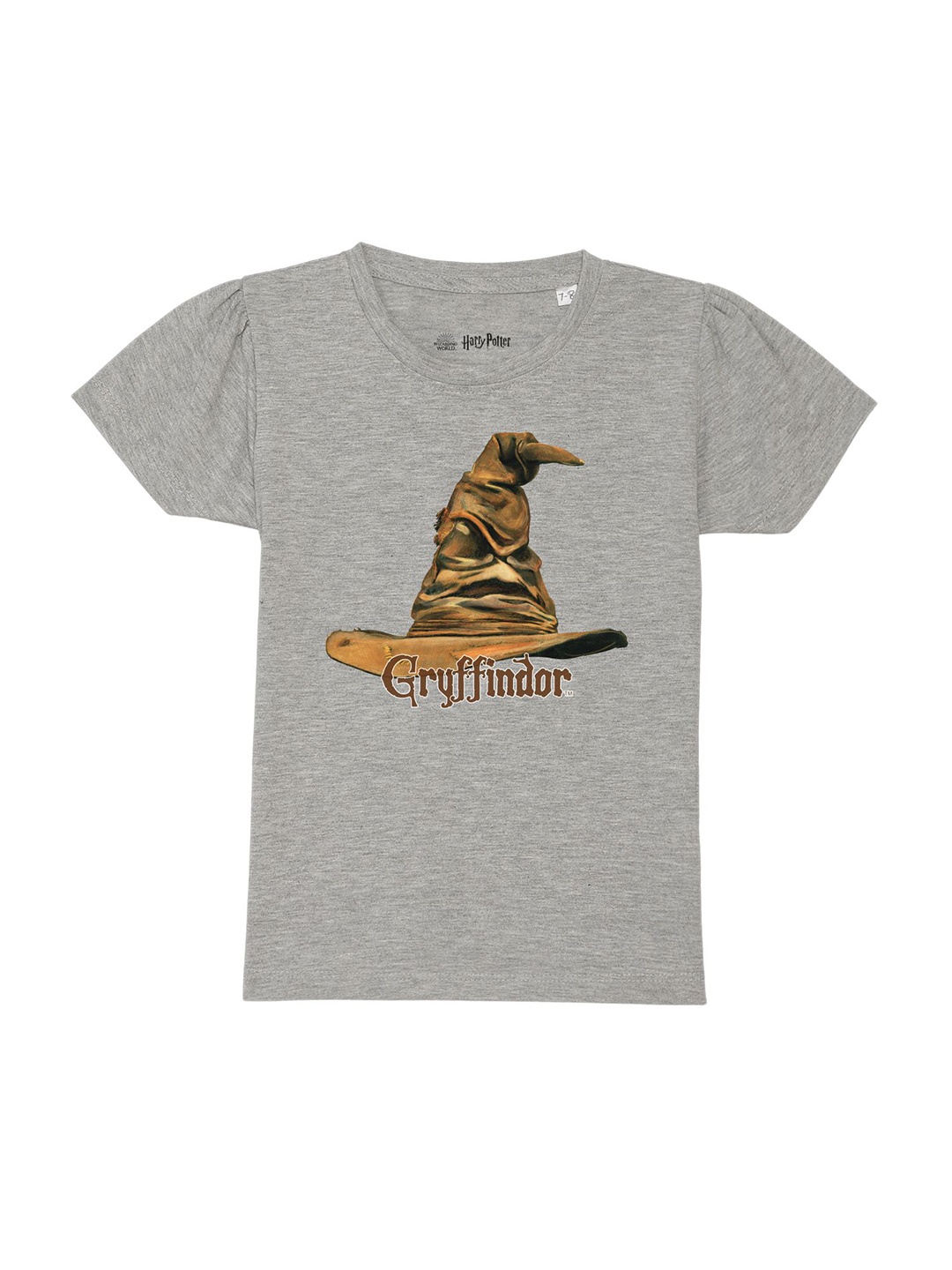 

Harry Potter by Wear Your Mind Girls Grey Printed Puff Sleeves T-shirt