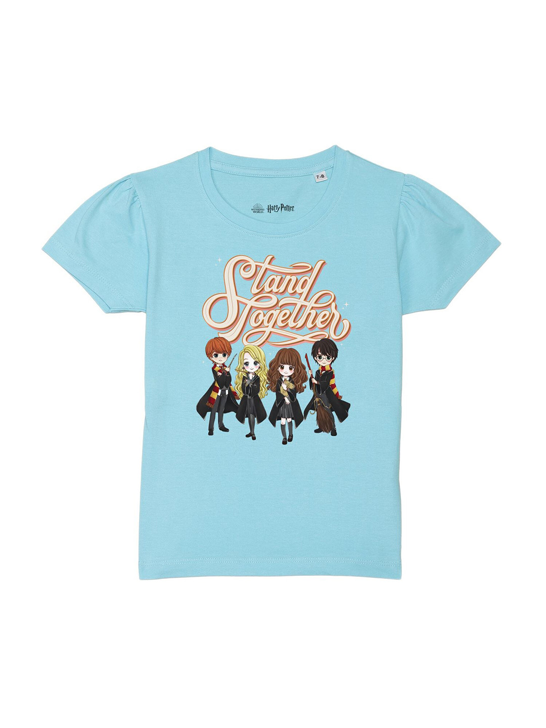 

Harry Potter by Wear Your Mind Girls Blue Typography Printed T-shirt
