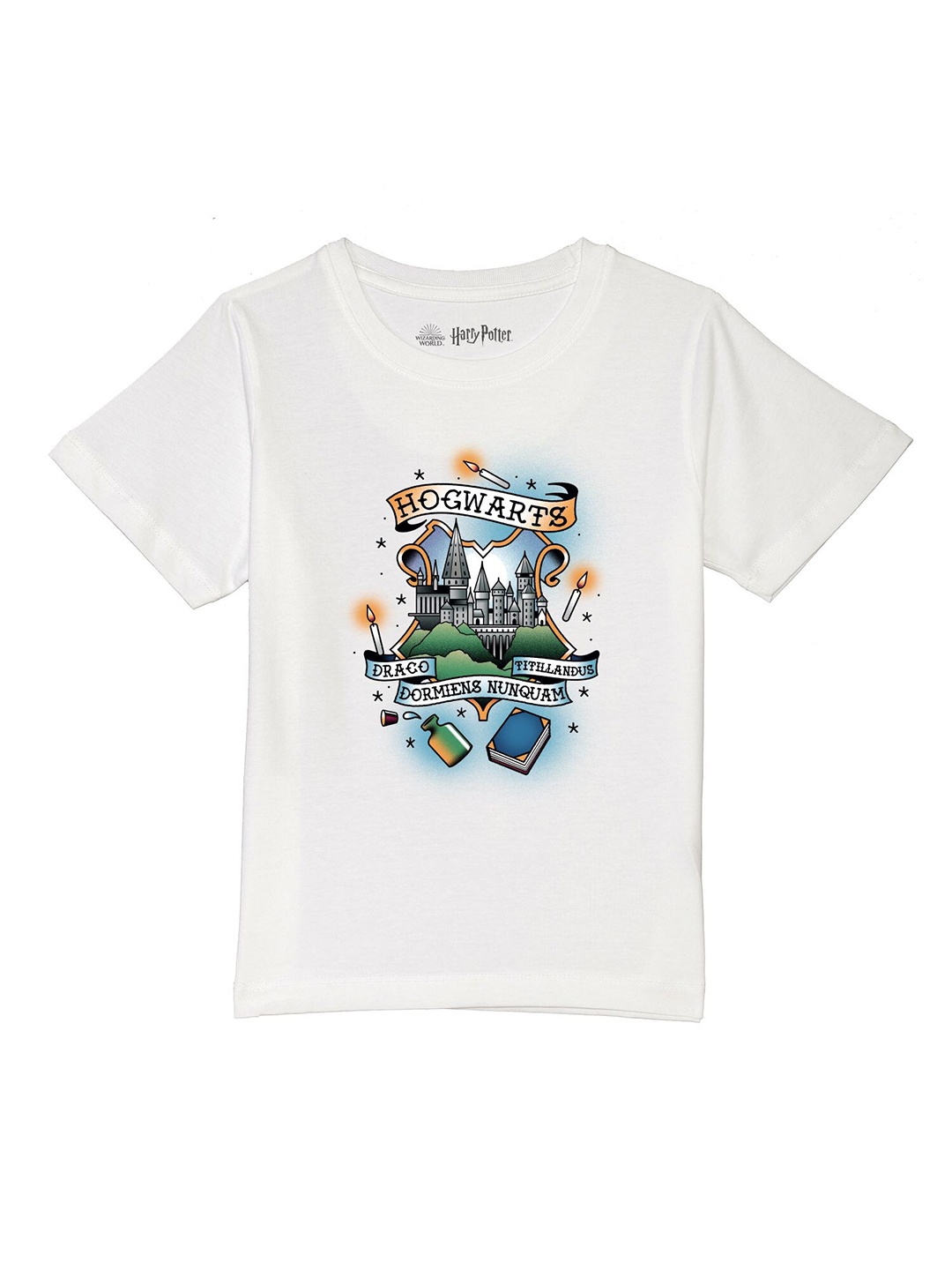 

Harry Potter by Wear Your Mind Boys White Typography Pure Cotton T-shirt