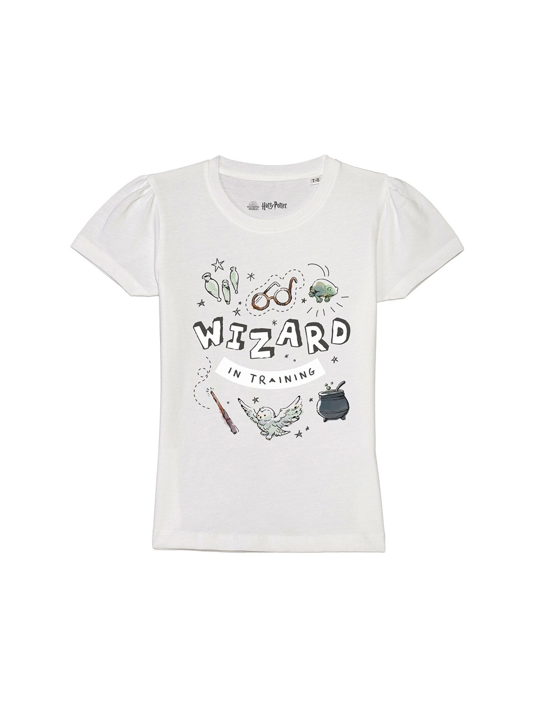 

Harry Potter by Wear Your Mind Girls White Typography Printed Pure Cotton T-shirt