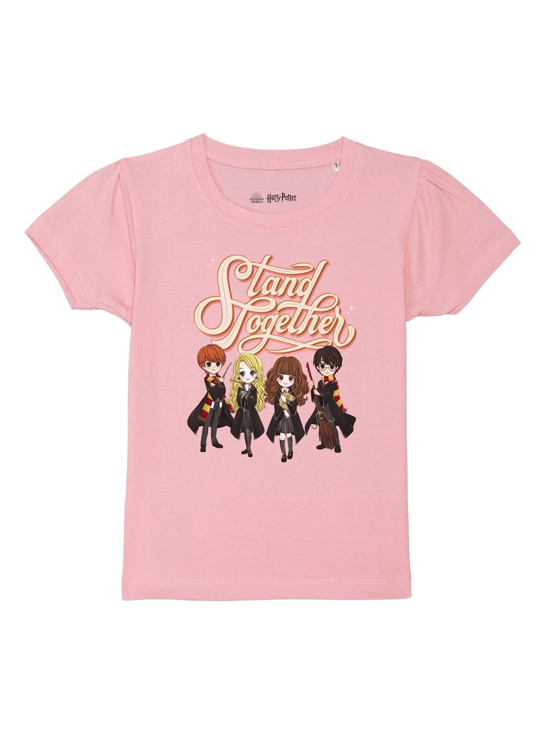 

Harry Potter by Wear Your Mind Girls Pink Printed Pure Cotton T-shirt