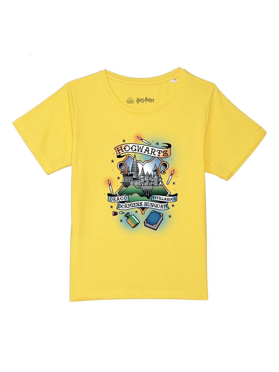 

Harry Potter by Wear Your Mind Boys Yellow & Blue Printed Pure Cotton T-shirt