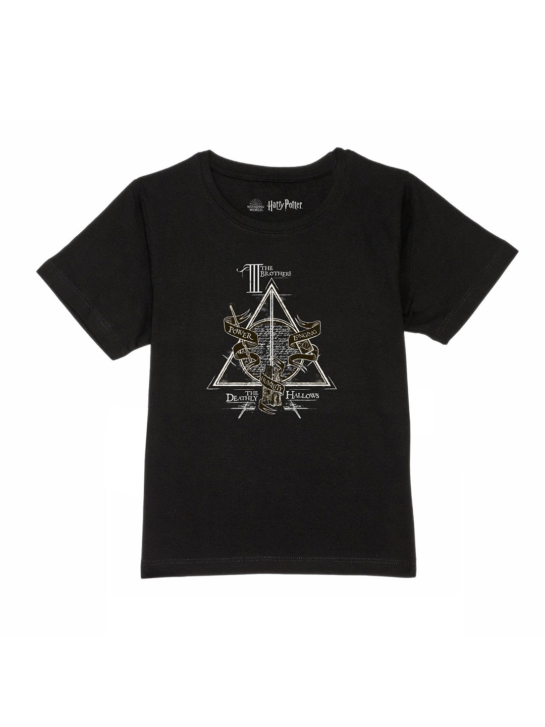 

Harry Potter by Wear Your Mind Boys Black Typography Printed T-shirt