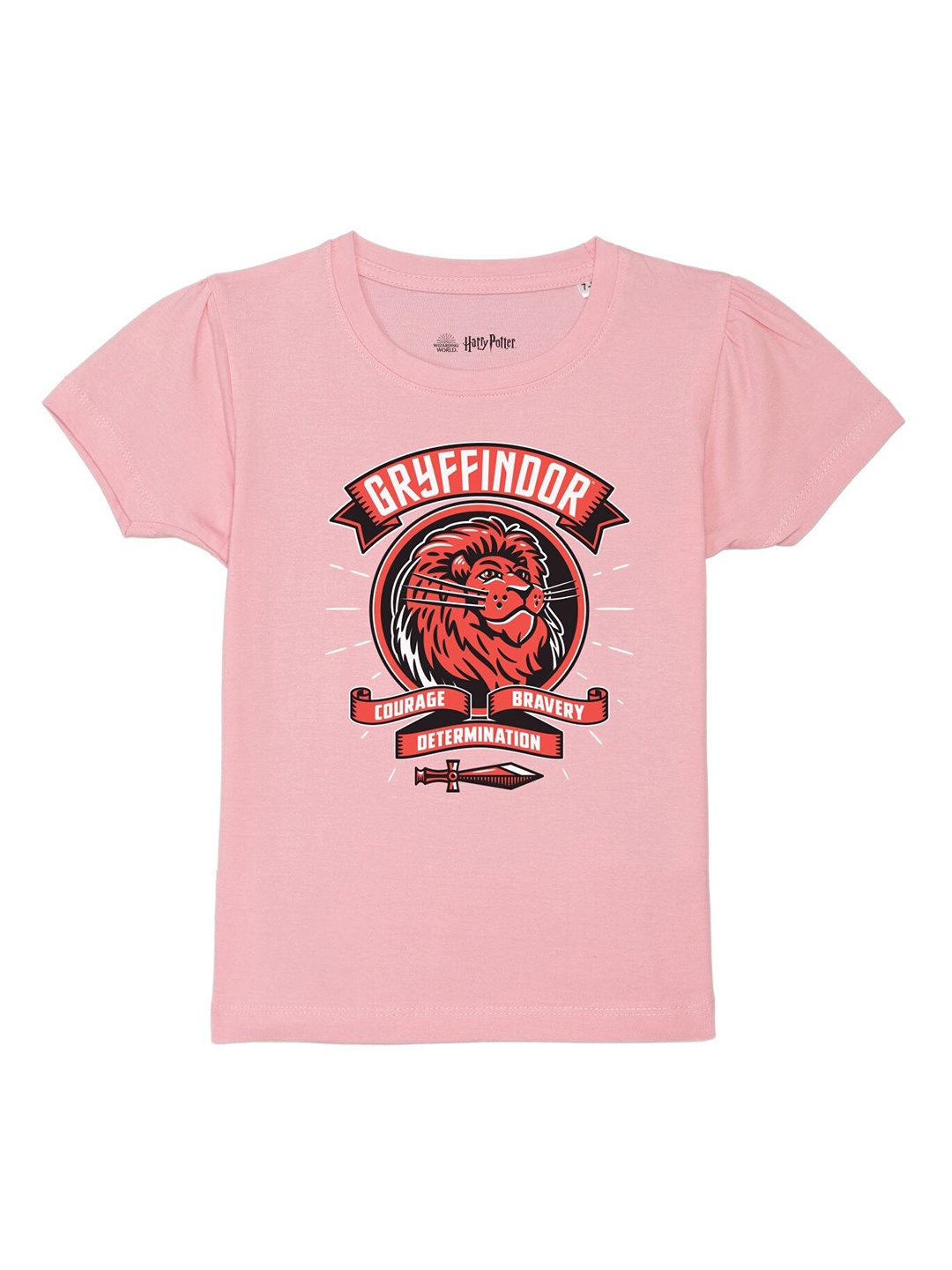 

Harry Potter by Wear Your Mind Girls Pink Printed Pure Cotton T-shirt