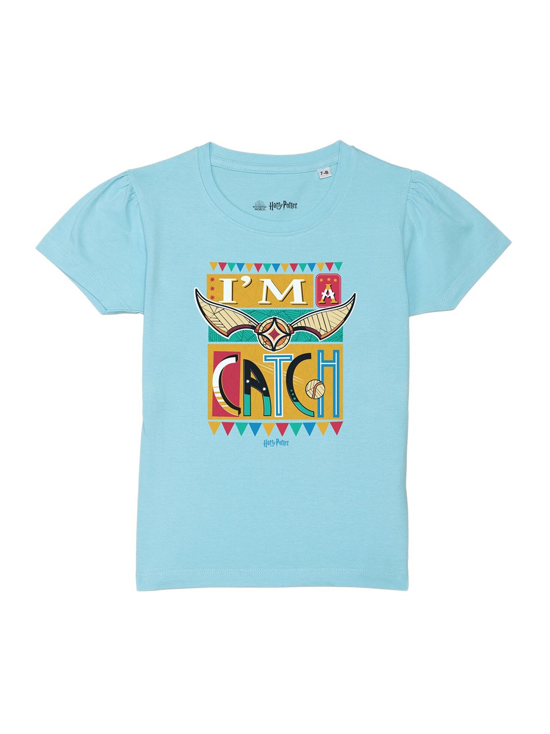 

Harry Potter by Wear Your Mind Girls Blue Harry Potter Printed Pure Cotton T-shirt