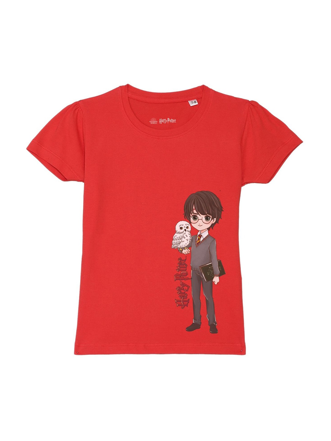 

Harry Potter by Wear Your Mind Girls Red Printed Pure Cotton T-shirt