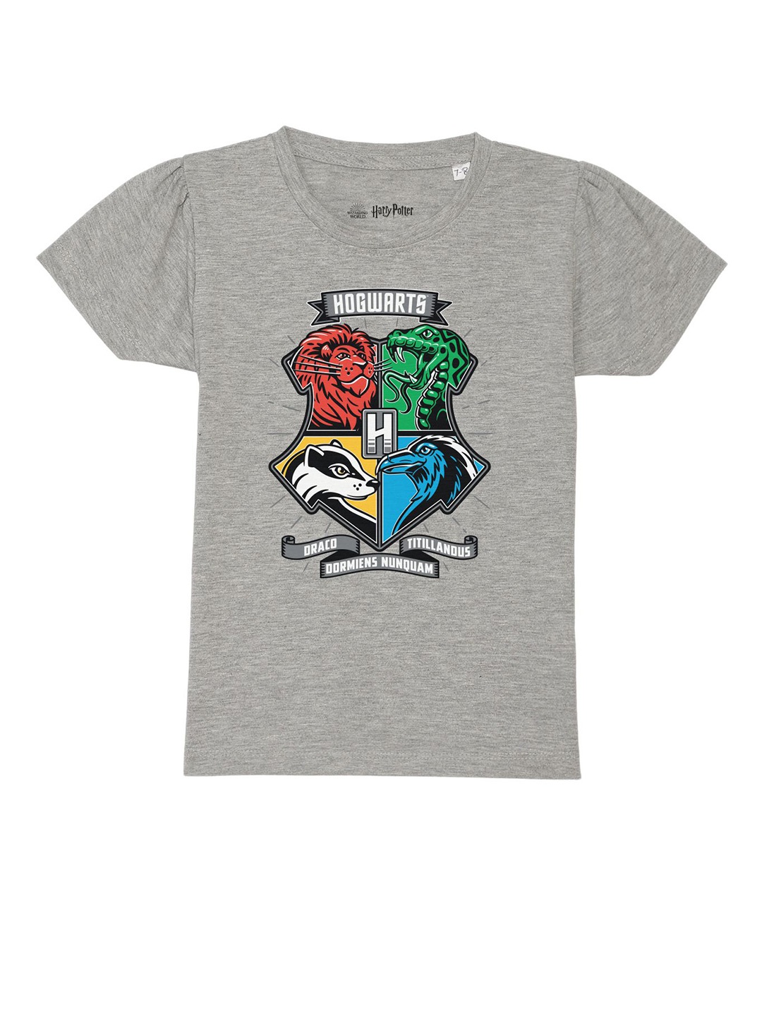 

Harry Potter by Wear Your Mind Girls Grey Monochrome Cut Outs T-shirt