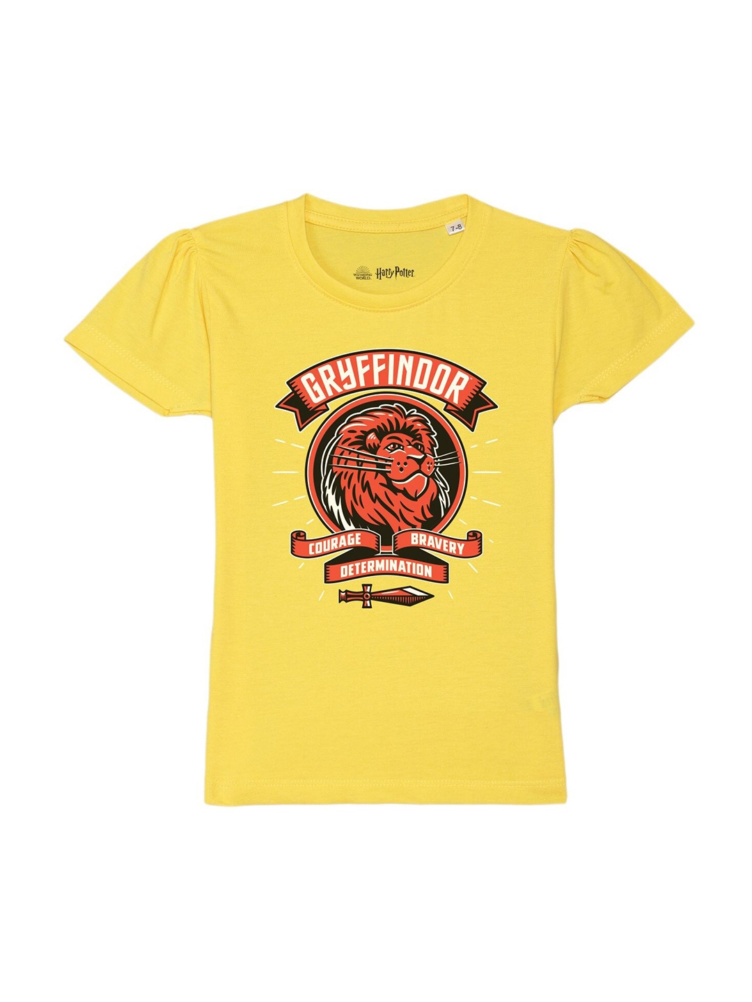 

Harry Potter by Wear Your Mind Girls Yellow Printed Pure Cotton T-shirt