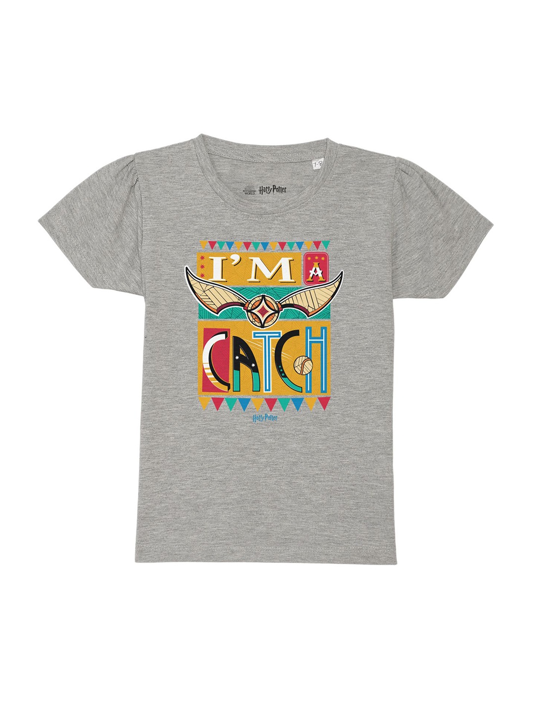 

Harry Potter by Wear Your Mind Girls Grey Harry Potter Printed Pure Cotton T-shirt