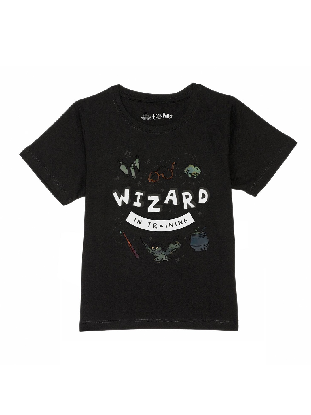 

Harry Potter by Wear Your Mind Boys Black Harry Potter Printed Pure Cotton T-shirt