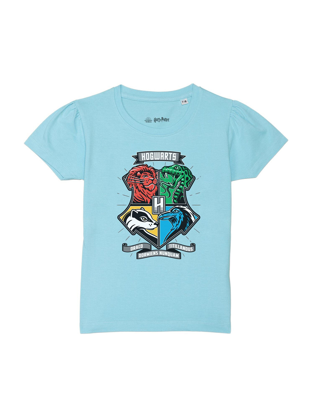 

Harry Potter by Wear Your Mind Girls Blue & Red Printed Pure Cotton T-shirt