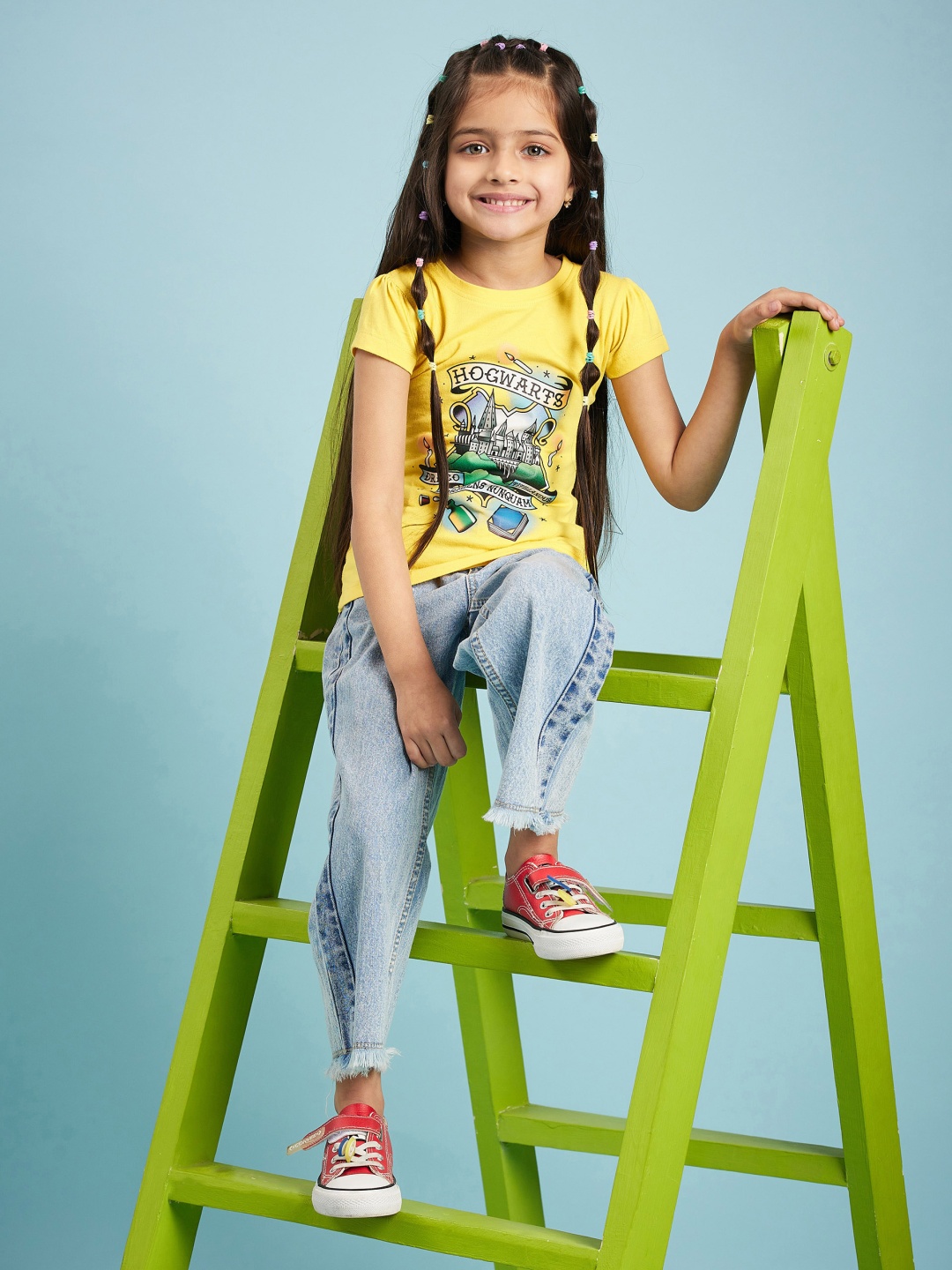 

Harry Potter by Wear Your Mind Girls Yellow Printed Pure Cotton T-shirt