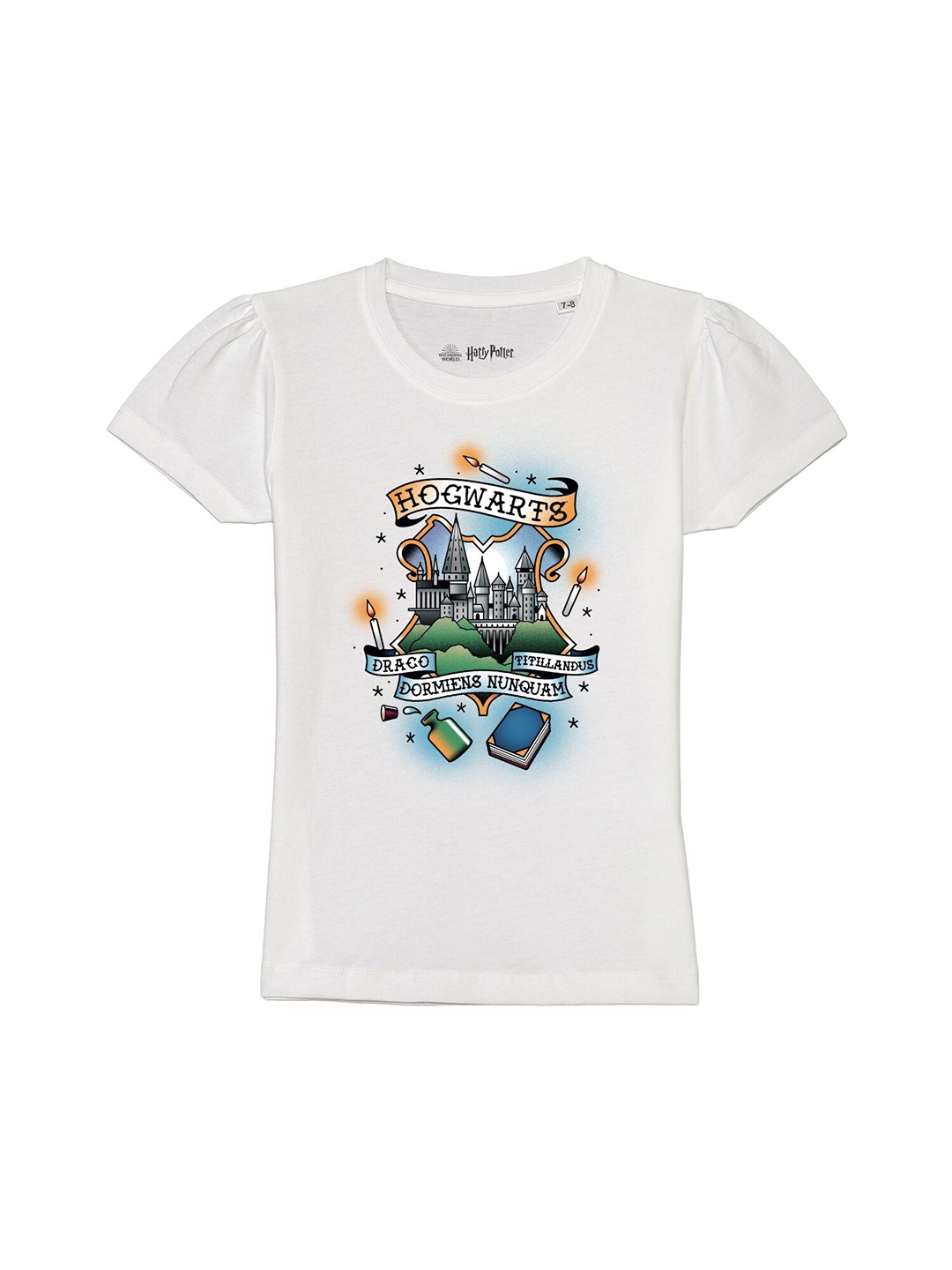 

Harry Potter by Wear Your Mind Girls White Harry Potter Printed Pure Cotton T-shirt