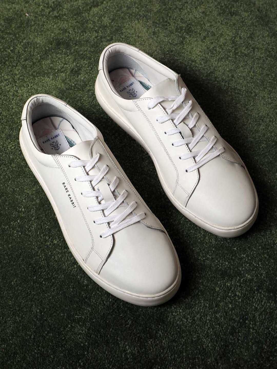 

RARE RABBIT Men White Leather Sneakers