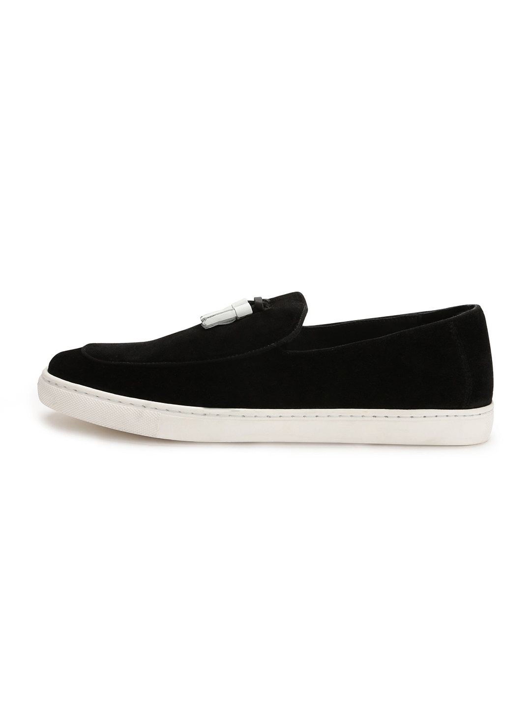 

RARE RABBIT Men Black Leather Slip-On Sneakers