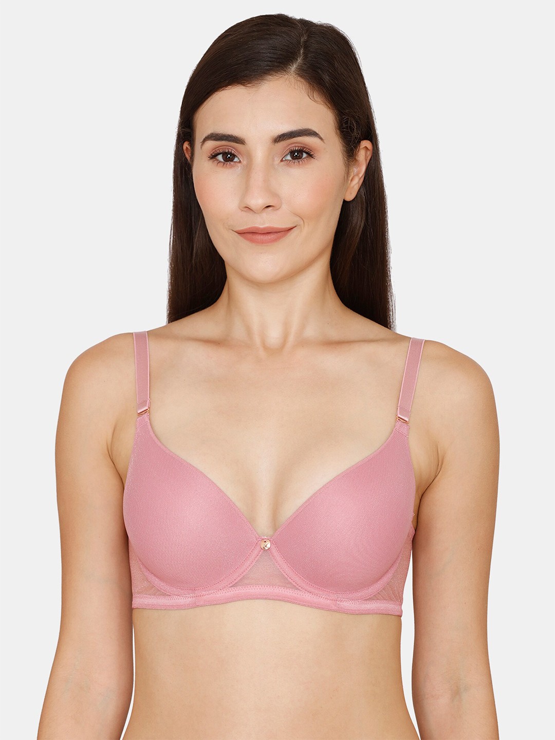 

Zivame Pink Bra Underwired Lightly Padded