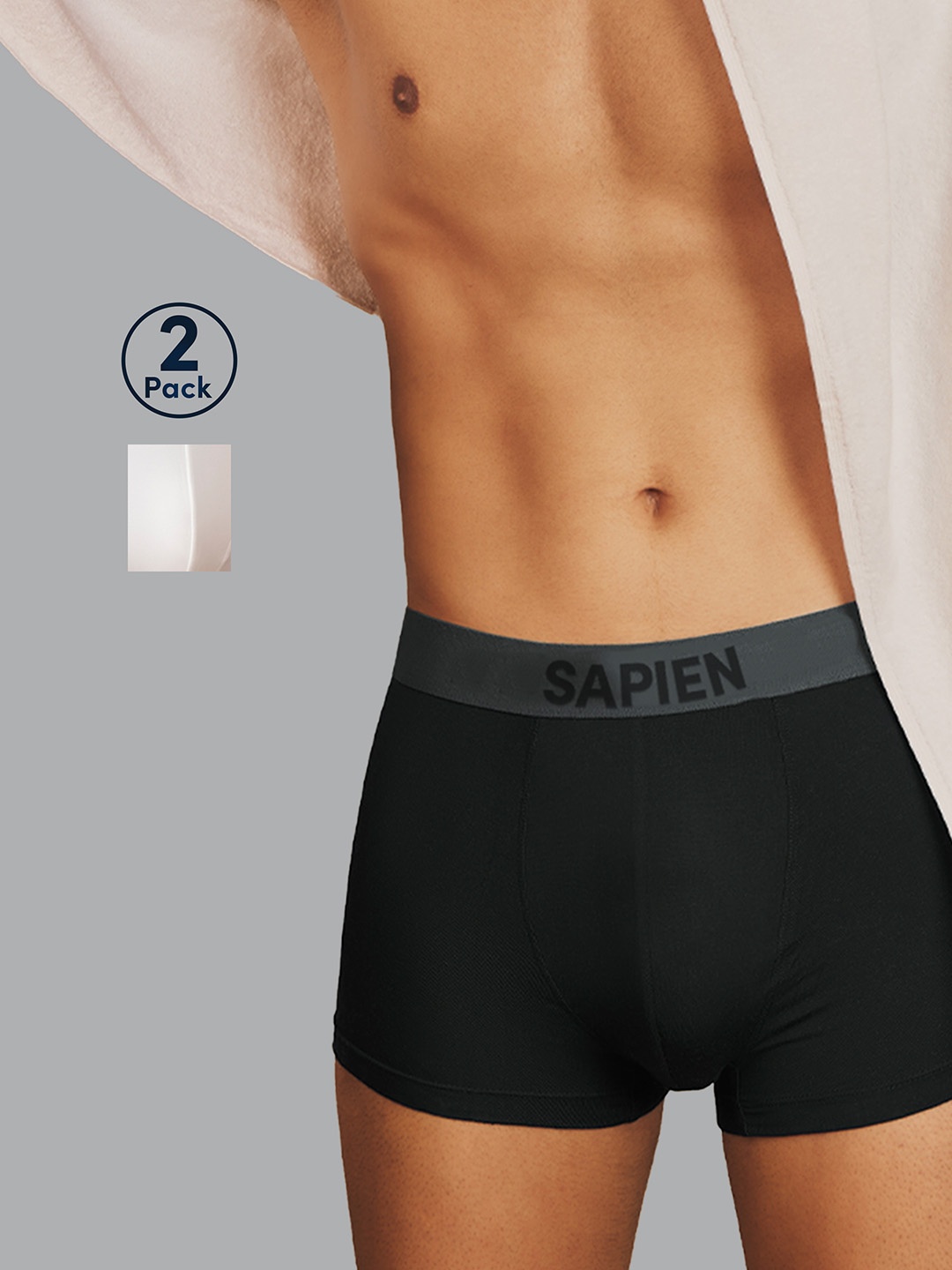

Man Matters Pack of 2 Trunk with Anti Microbial and Micro Modal Finish, White