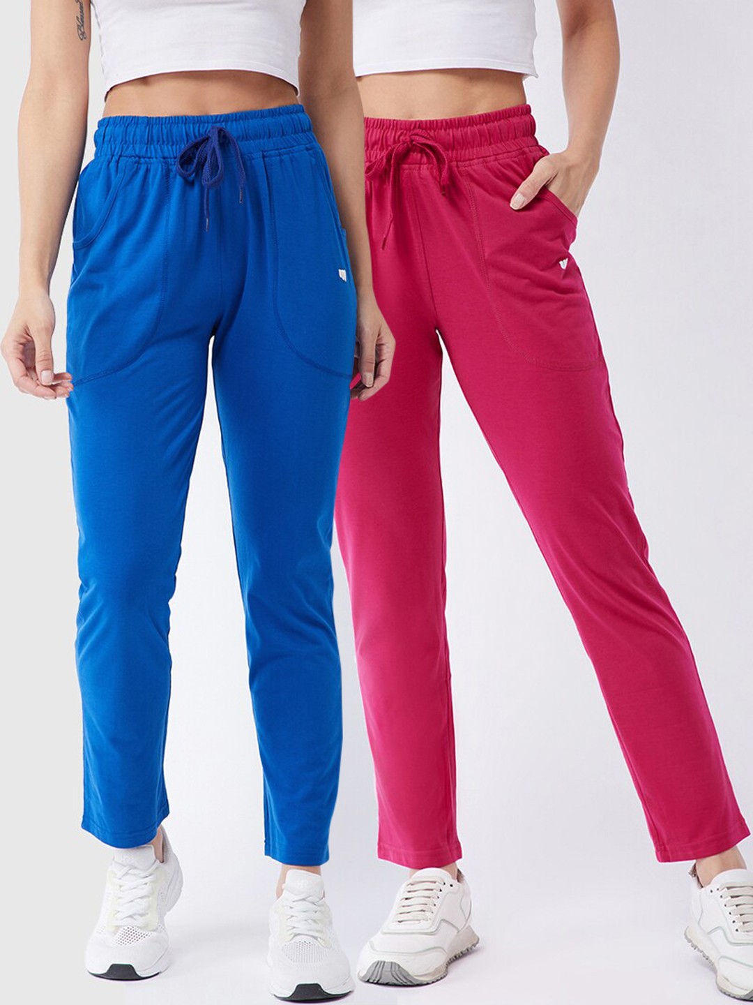 

Modeve Women Pack Of 2 Solid Track Pants, Blue