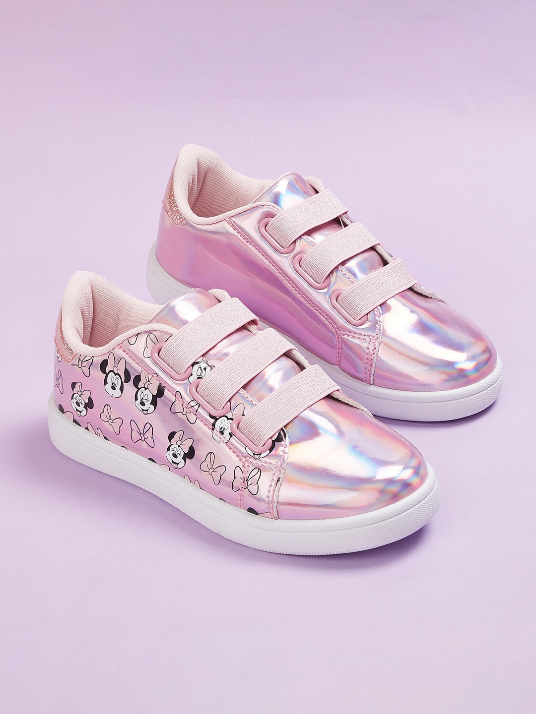 

Fame Forever by Lifestyle Girls Pink Minnie Mouse Printed Slip-On Sneakers