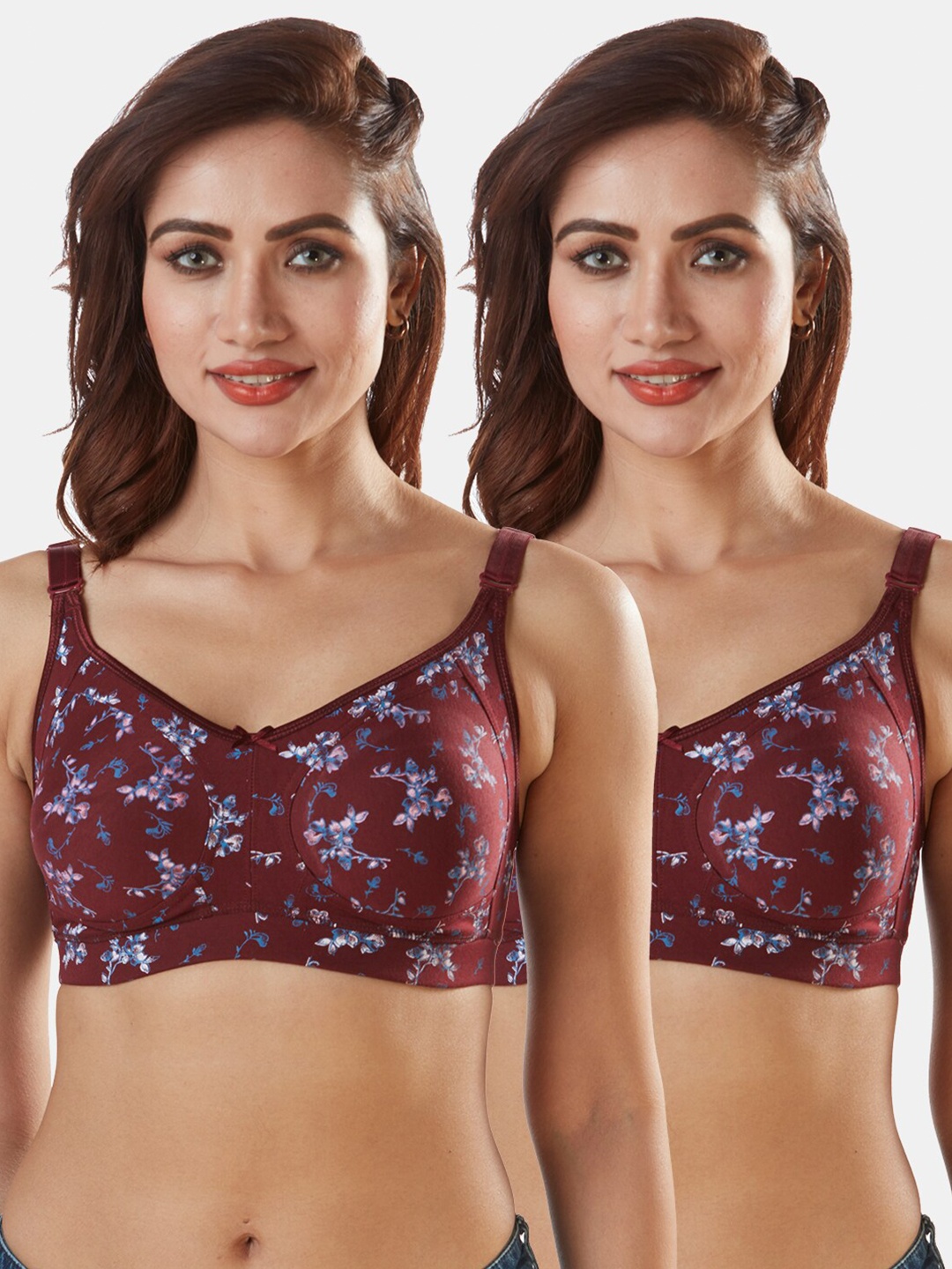 

Sonari Set Of 2 Maroon Floral Bra