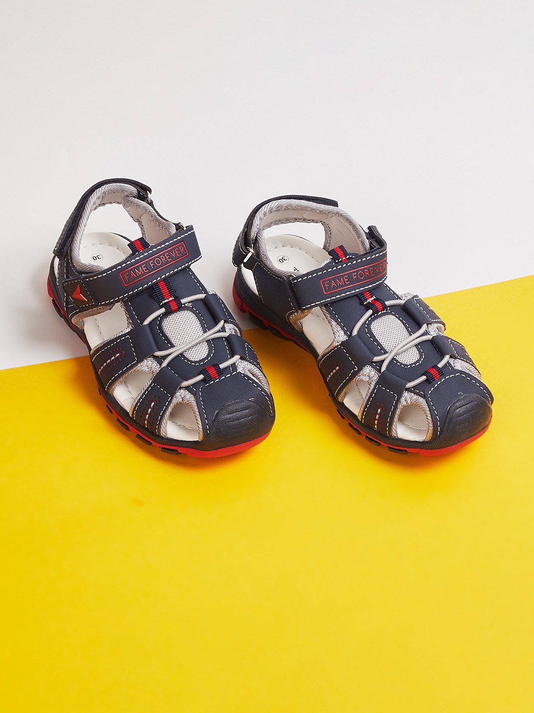 

Fame Forever by Lifestyle Boys Navy Blue & Red PU Comfort Sandals