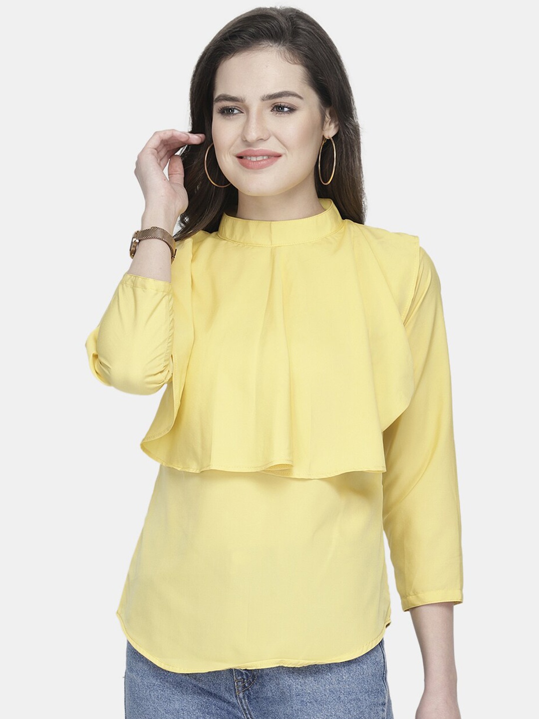 

Sayesha Yellow Crepe Top