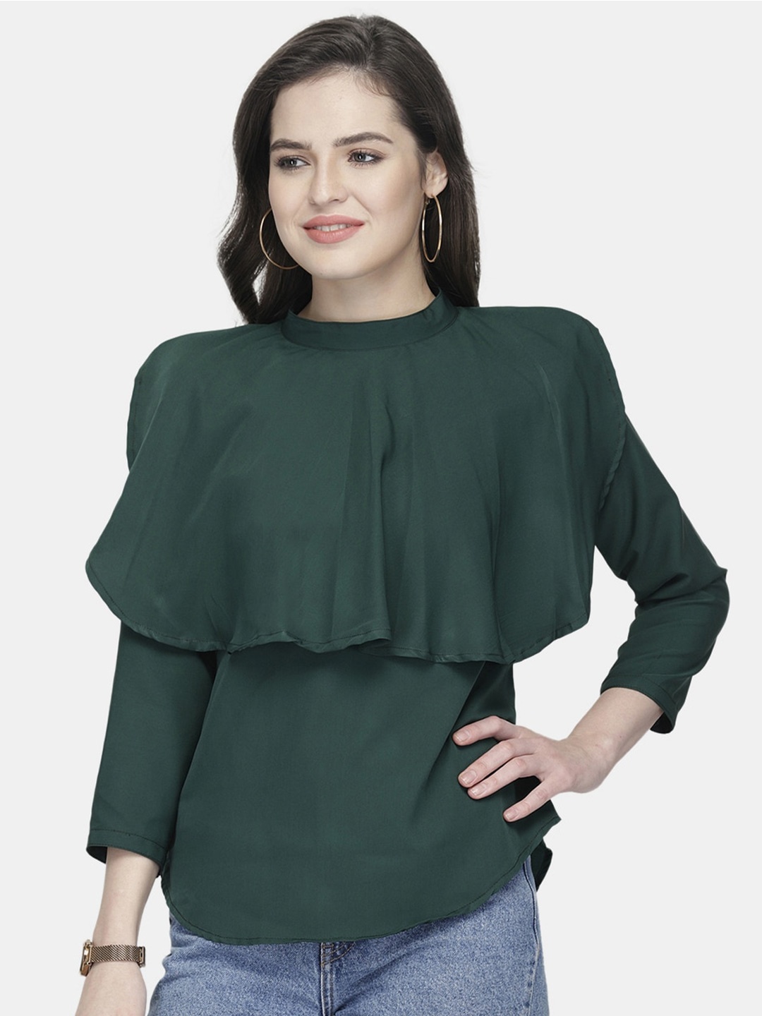 

Sayesha Green Crepe Top