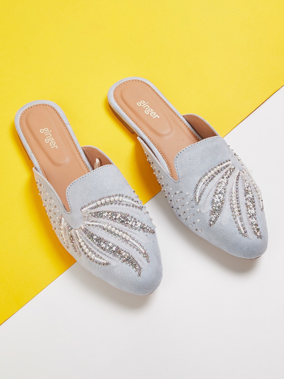 

Ginger by Lifestyle Women Blue Embellished Mules