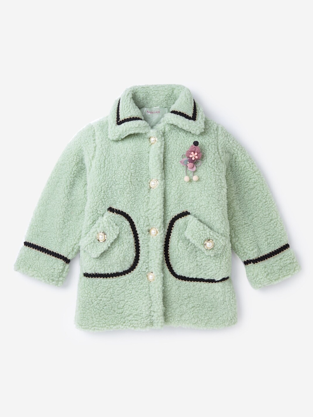 

Hopscotch Girls Green Solid Over Coat