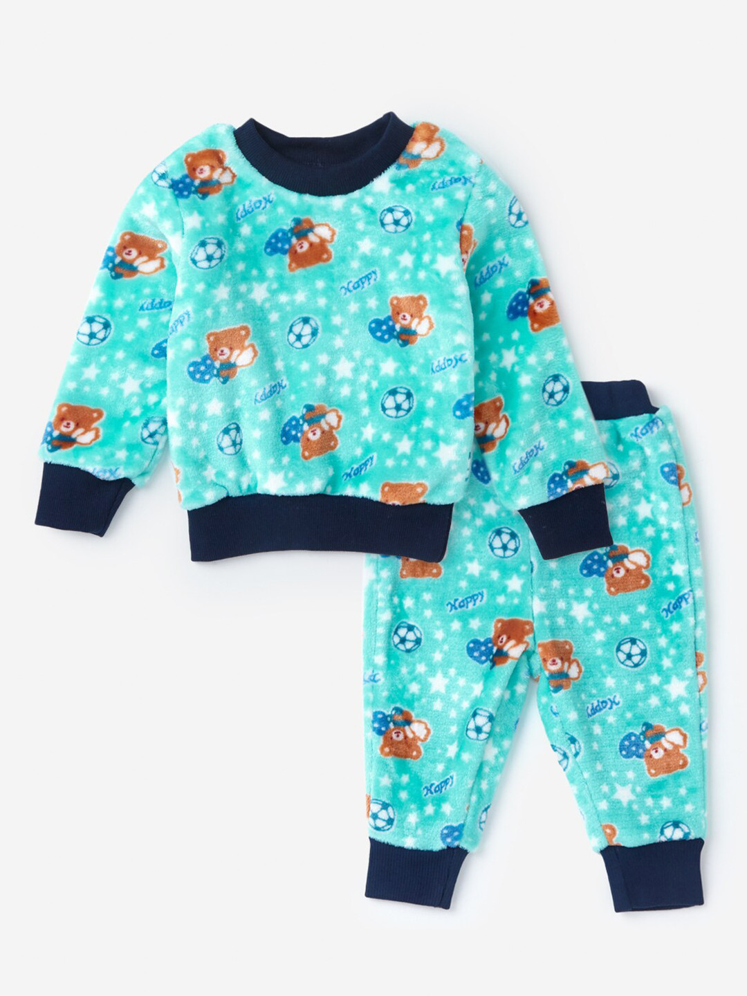 

Hopscotch Girls Blue & White Printed T-shirt with Trousers