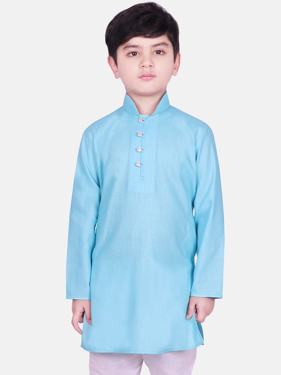 

SG YUVRAJ Boys Turquoise Blue Cotton Kurta