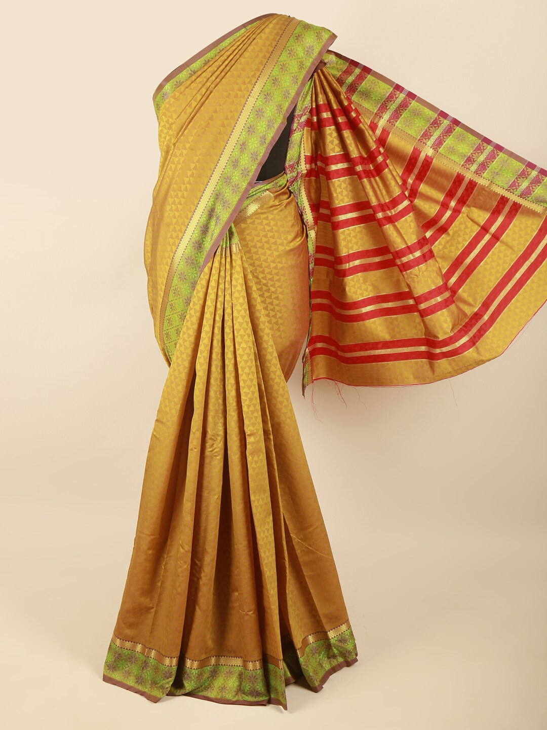 

Pothys Green & Red Woven Design Zari Art Silk Saree