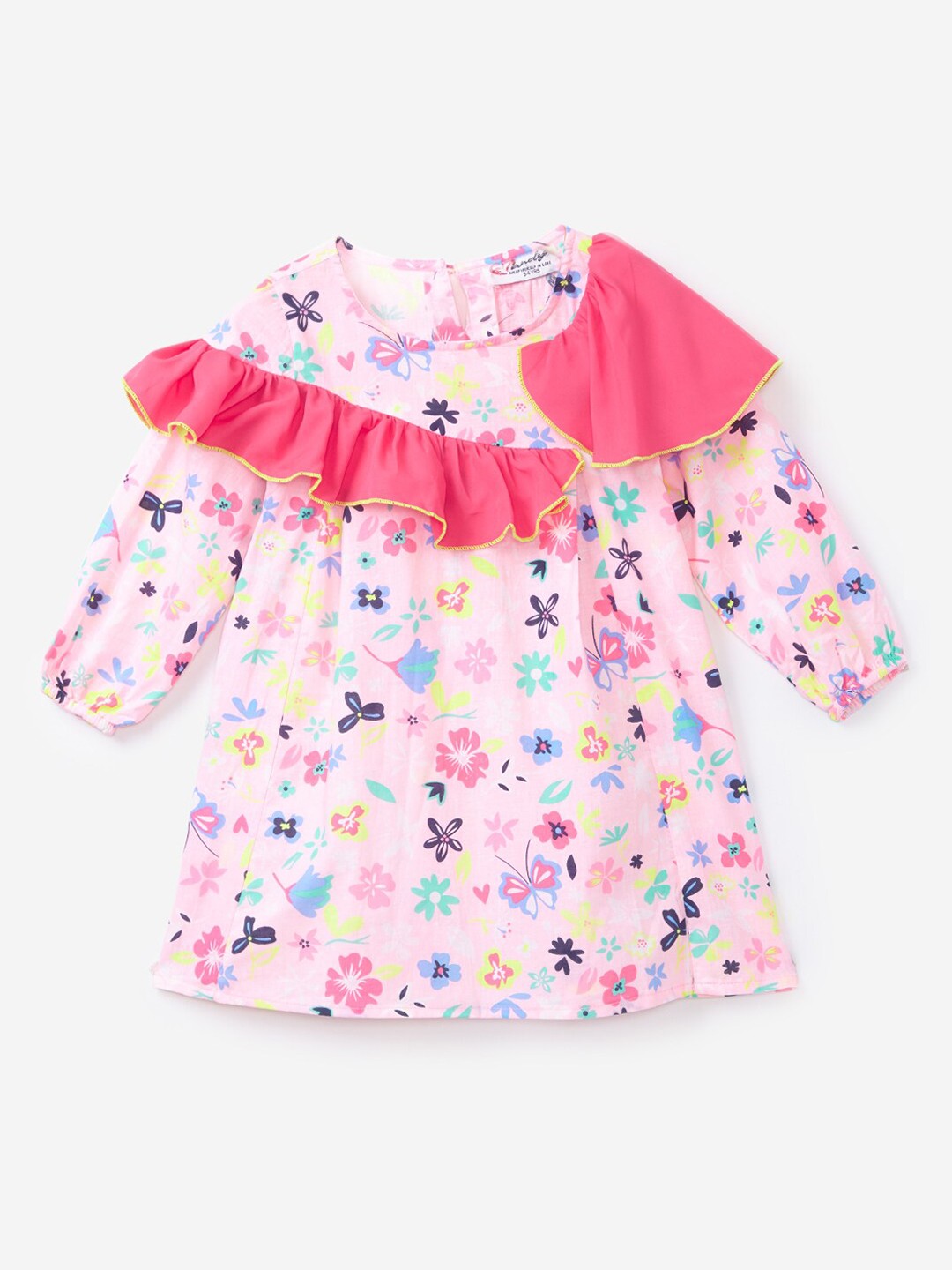

Hopscotch Pink & Blue Floral A-Line Dress